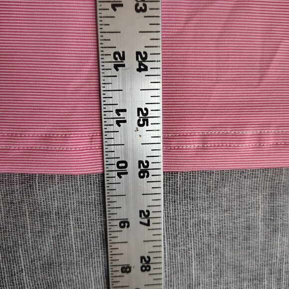 FJ Footjoy Shirt Womens Medium Pink White Striped Golf Polo First Tee PGA TOUR - Picture 8 of 11